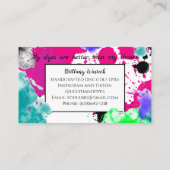 Pink und Black Paint Business Visitenkarte (Rückseite)