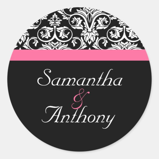 Pink und Black Pasching Umschlag Aufkleber (Vorderseite)