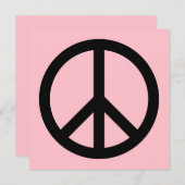 Pink und Black Peace Symbol Blank Einladung (Vorne/Hinten)