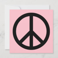 Pink und Black Peace Symbol Blank Einladung