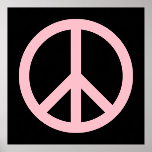 Pink und Black Peace Symbol Poster