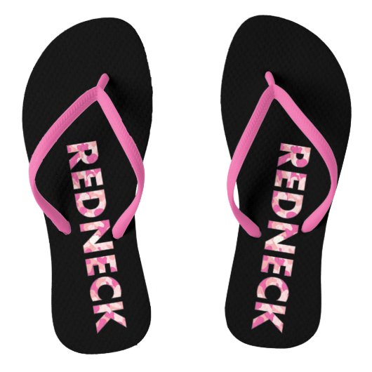 Pink und Black Pink Camp Redneck Flip Flops Badesandalen (Fußbett)