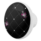 Pink und Black Pirate Skull Crossbones Punk Dresse Keramikknauf (Rechts)