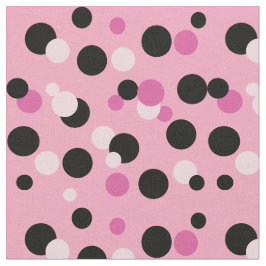 Pink und Black Polka Dot Fabric Stoff