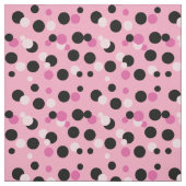 Pink und Black Polka Dot Fabric Stoff (Muster)