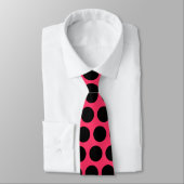 Pink und Black Polka Dot Krawatte (Gebunden)