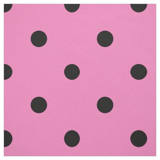 Pink und Black Polka Dot Pattern Stoff (Muster)