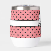 Pink und Black Polka Dot White Bow Personalisiert (Vorderseite)