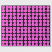 Pink und Black Polka Dots Umschlagpapier Geschenkpapier (Flach)