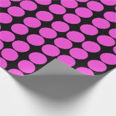Pink und Black Polka Dots Umschlagpapier Geschenkpapier (Ecke)