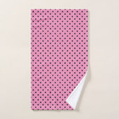 Pink und Black Polka Punkte Badehandtuch Set (Handtuch)