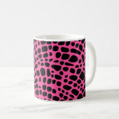 Pink und Black Psychedelic Oragnic Hautmuster Kaffeetasse (VorderseiteRechts)