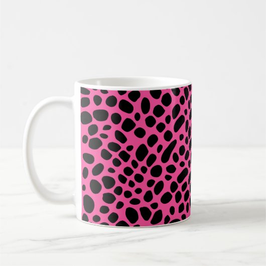 Pink und Black Psychedelic Oragnic Hautmuster Kaffeetasse (Links)