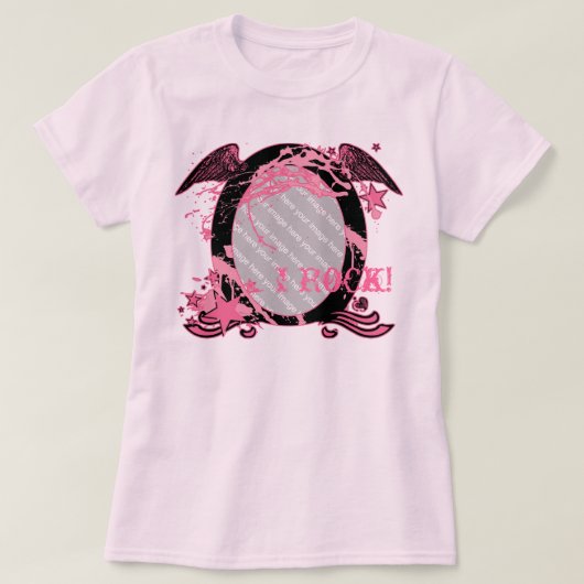 Pink und Black Rocker Foto T - Shirt individuell e (Design vorne)