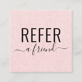 Pink und Black Salon Empfehlen Sie eine Freundscha Quadratische Visitenkarte