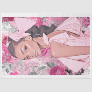 Pink und Black Shabby Glam Couture 8 Dekoupage Pap Seidenpapier