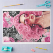 Pink und Black Shabby Glam Frauen Dekoupage Papier (Basteln)