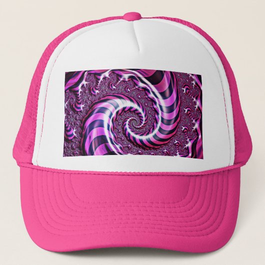 Pink und Black Spiral Illusion Cap Truckerkappe (Vorderseite)