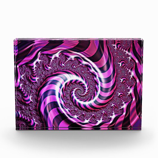 Pink und Black Spiral Illusion Fotoblock (Vorderseite)