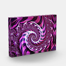Pink und Black Spiral Illusion Fotoblock