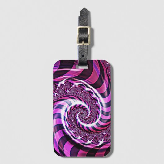 Pink und Black Spiral Illusion Gepäckmarke Gepäckanhänger (Vorderseite Vertikal)