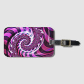 Pink und Black Spiral Illusion Gepäckmarke Gepäckanhänger (Vorderseite (Horizontal))