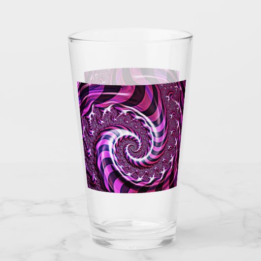 Pink und Black Spiral Illusion Glass Tumbler (Vorderseite)