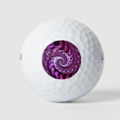 Pink und Black Spiral Illusion Golfball (Vorderseite)
