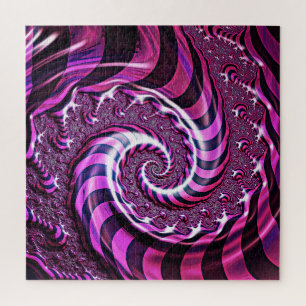 Pink und Black Spiral Illusion Jigsaw Puzzle