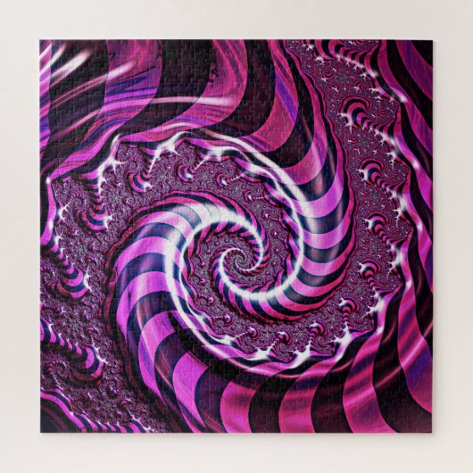 Pink und Black Spiral Illusion Jigsaw Puzzle (Vertikal)