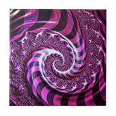 Pink und Black Spiral Illusion Keramik Tile Fliese (Vorderseite)