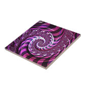 Pink und Black Spiral Illusion Keramik Tile Fliese (Seite)