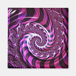 Pink und Black Spiral Illusion Magnet
