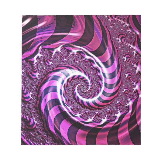 Pink und Black Spiral Illusion Notizblock (Vorderseite)