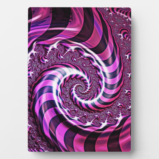 Pink und Black Spiral Illusion Plaque Fotoplatte (Vorderseite)