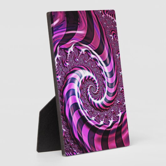 Pink und Black Spiral Illusion Plaque Fotoplatte (Seite)