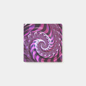Pink und Black Spiral Illusion Post-it Klebezettel (Vorderseite)