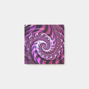 Pink und Black Spiral Illusion Post-it Klebezettel