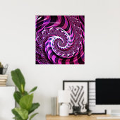 Pink und Black Spiral Illusion Poster (Heimbüro)