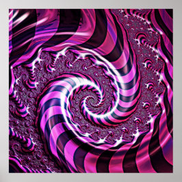 Pink und Black Spiral Illusion Poster