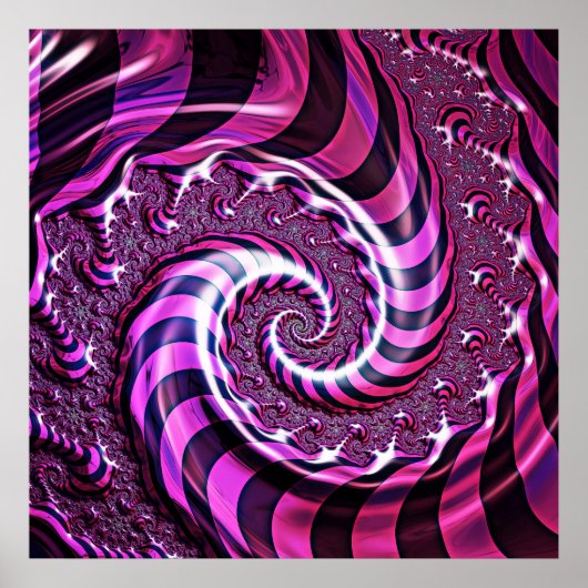 Pink und Black Spiral Illusion Poster (Vorne)