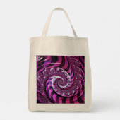Pink und Black Spiral Illusion Toag Tragetasche (Rückseite)