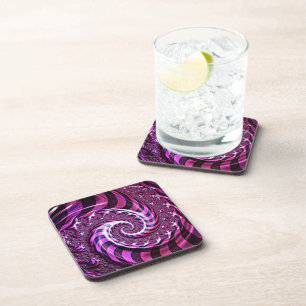 Pink und Black Spiral Illusion Untersetzer