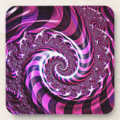 Pink und Black Spiral Illusion Untersetzer (Vorderseite)