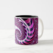 Pink und Black Spiral Illusion Zwei-Tone-Tasse Zweifarbige Tasse (VorderseiteRechts)