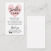 Pink und Black Tumbler Care Visitenkarte (Vorne/Hinten)