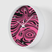 Pink und Black Waves Wall Clock - Farbe auswählen Uhr (Winkel)