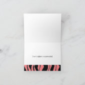 Pink und Black Zebra Stripe Vielen Dank Dankeskarte (Innenseite)