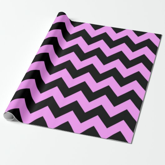 Pink und Black Zigzag Geschenkpackung Geschenkpapier (Ungerollt)