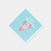 Pink und blau Axolotl Geburtstag PaPaper Napkin Serviette (Ecke)